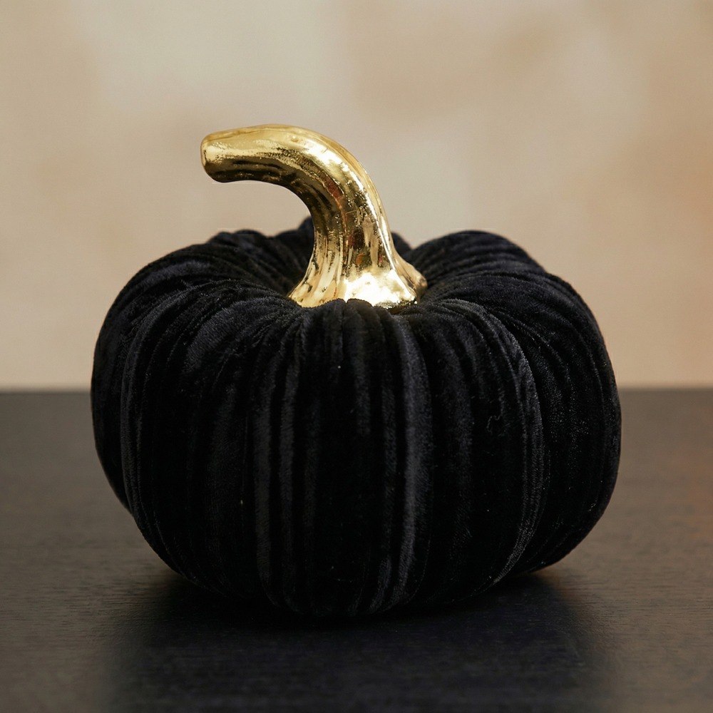 Velour Græskar Sort