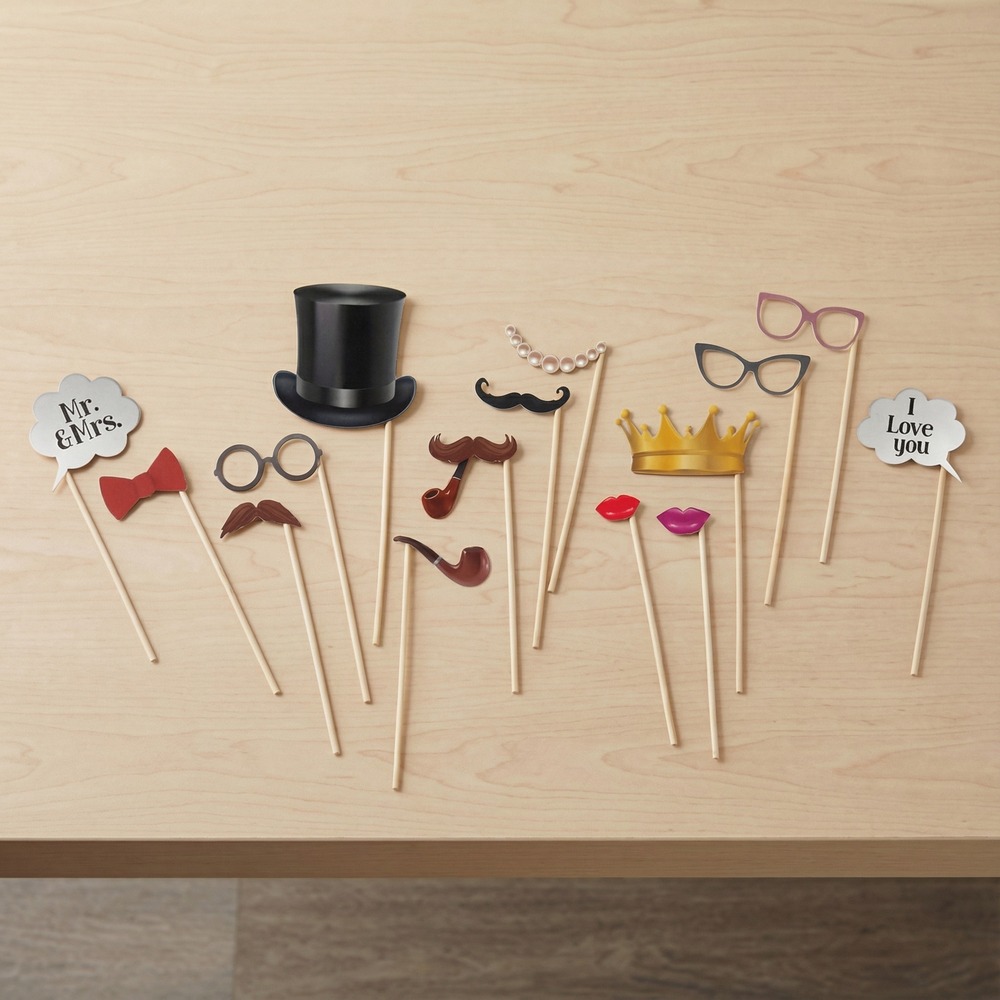Bryllup Photo Booth Selfie Props - 15 stk | Bryllup Photobooth - Temashop