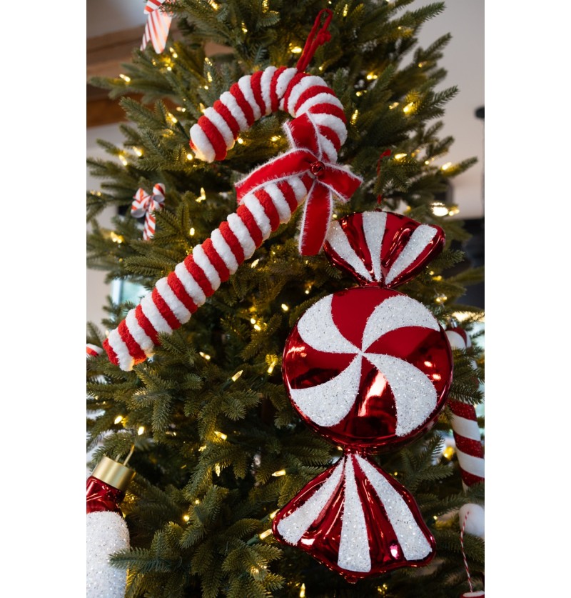 Julestok Med Sløjfe Rød