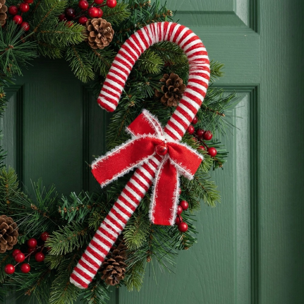 Julestok Med Sløjfe Rød