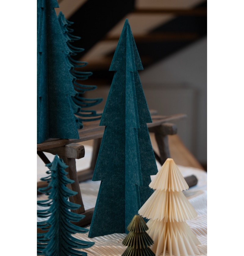 Filt Juletræ Grøn - 1 stk (19 x 19 x 50 cm) | Juletræ Julepynt - Temashop