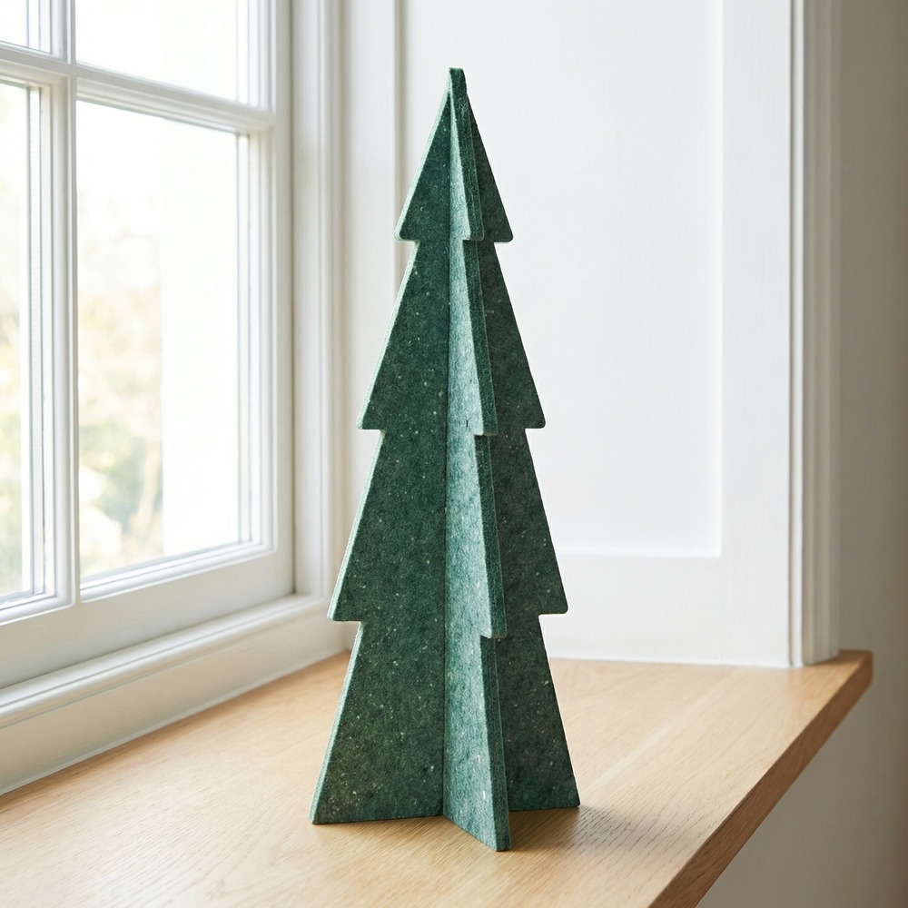 Filt Juletræ Grøn - 1 stk (15 x 15 x 40 cm) | Juletræ Julepynt - Temashop