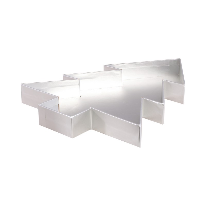 Juletræ Bakke Sølv - 1 stk (30 cm x 40 cm x 4 cm) | Juletræ Fade - Temashop