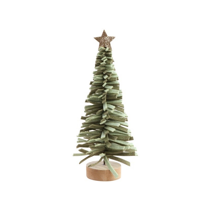 Filt Juletræ Med Stjerne - 1 stk (11 cm x 25 cm) | Juletræ Julepynt - Temashop