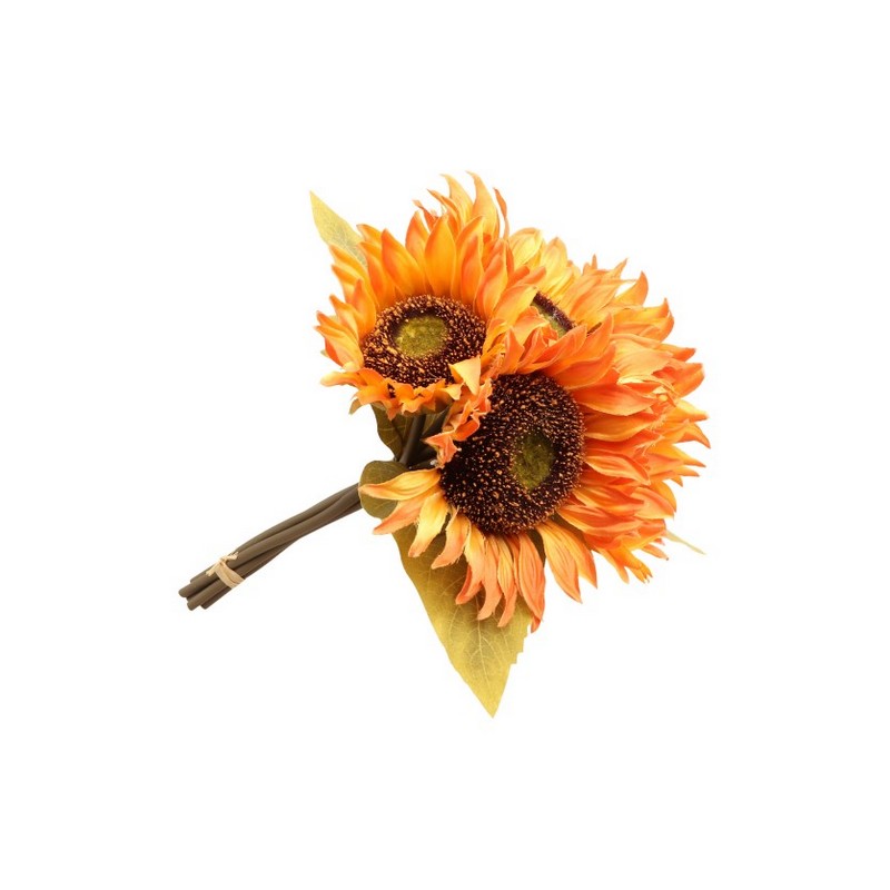 Kunstig Solsikkebuket Orange - 1 stk (21 cm x 25 cm) | Blomst Kunstige blomster - Temashop