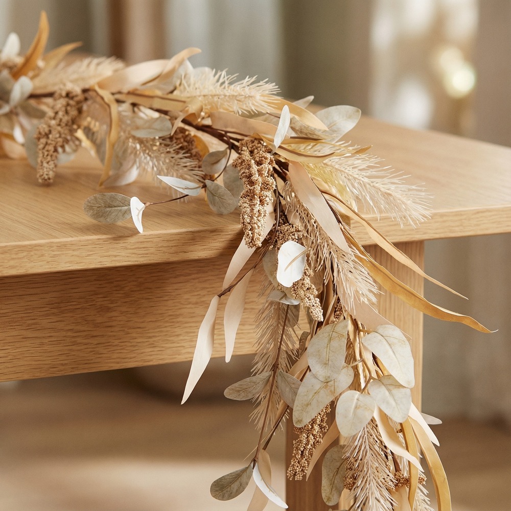 Efterårs Bladguirlande Beige