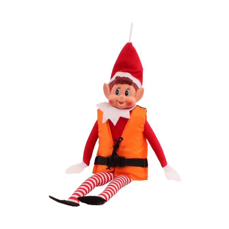 Elf On The Shelf Redningsvest Outfit - 1 stk (10 x 0,5 x 10,5 cm) | Livredder Julepynt - Temashop