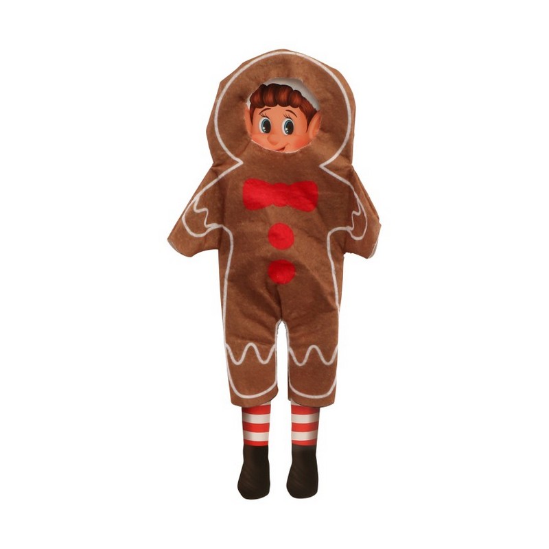 Elf On The Shelf Peberkagemand Outfit - 1 stk (10 cm x 0,5 cm x 26,5 cm) | Ginger Bread Julepynt - Temashop