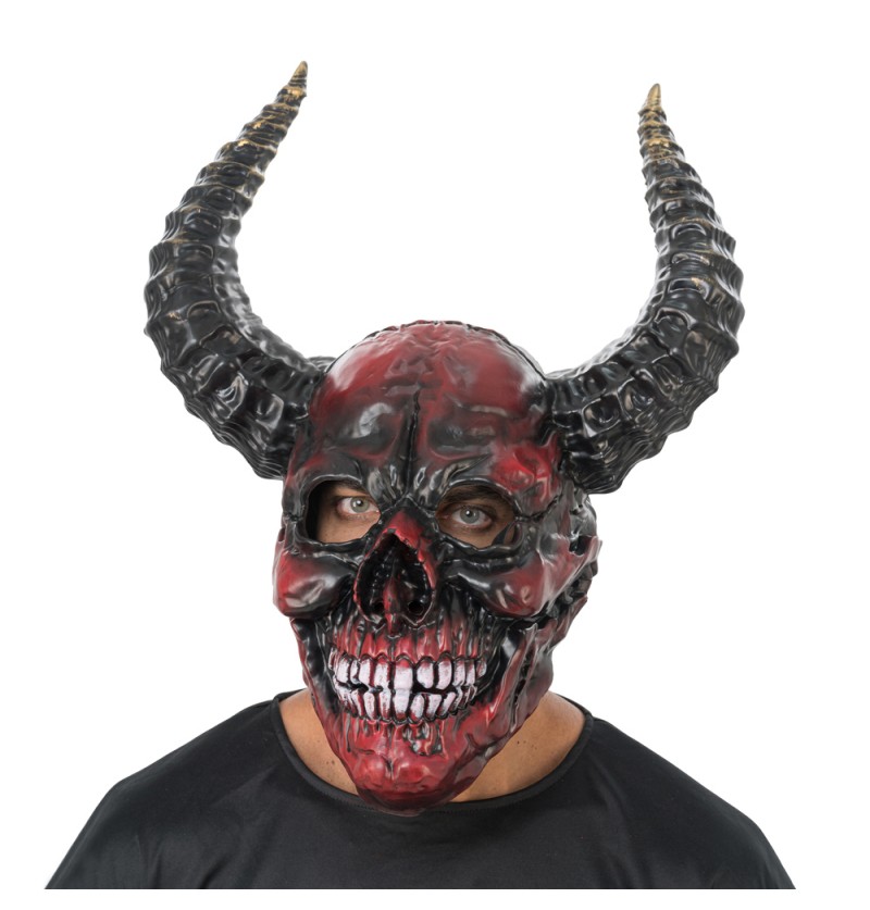Dæmon Kranie Maske Rød (37 x 26 x 53 cm) | Dæmon Maske - Hovedtilbehør - Temashop