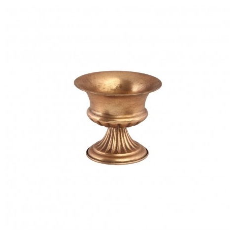 Børstet Metal Skål Guld - 1 stk (15,5 x 14 cm) | Guld tema Vase - Temashop