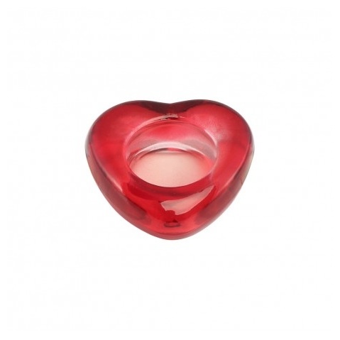 Hjerte Glas Lysestage - 1 stk (8 x 8 x 2,6 cm) | Valentinsdag Lysestager - Temashop