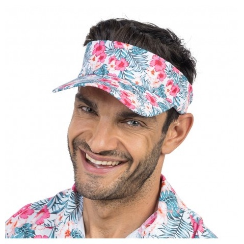 Hibiscus Hawaiiansk Solskærm (16 x 26 x 7 cm) | Hawaii Hat / Hue / Hjelm - Hovedtilbehør - Temashop