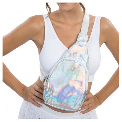 Holografisk Crossbody Taske (17,5 x 5 x 34 cm) | Festival Taske / Pung - Kropstilbehør - Temashop