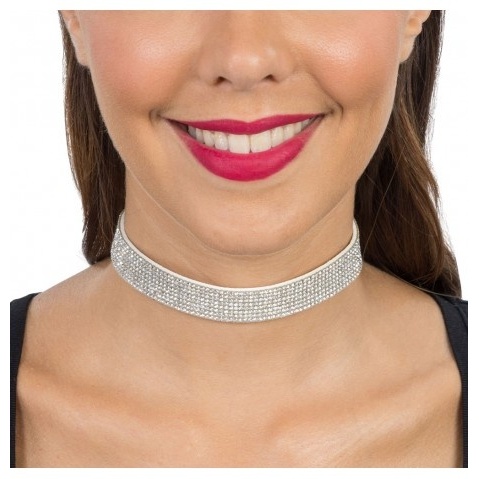 Glimmer Choker Sølv (40 x 1,7 cm) | Sølv tema Halskæder - Smykker - Temashop