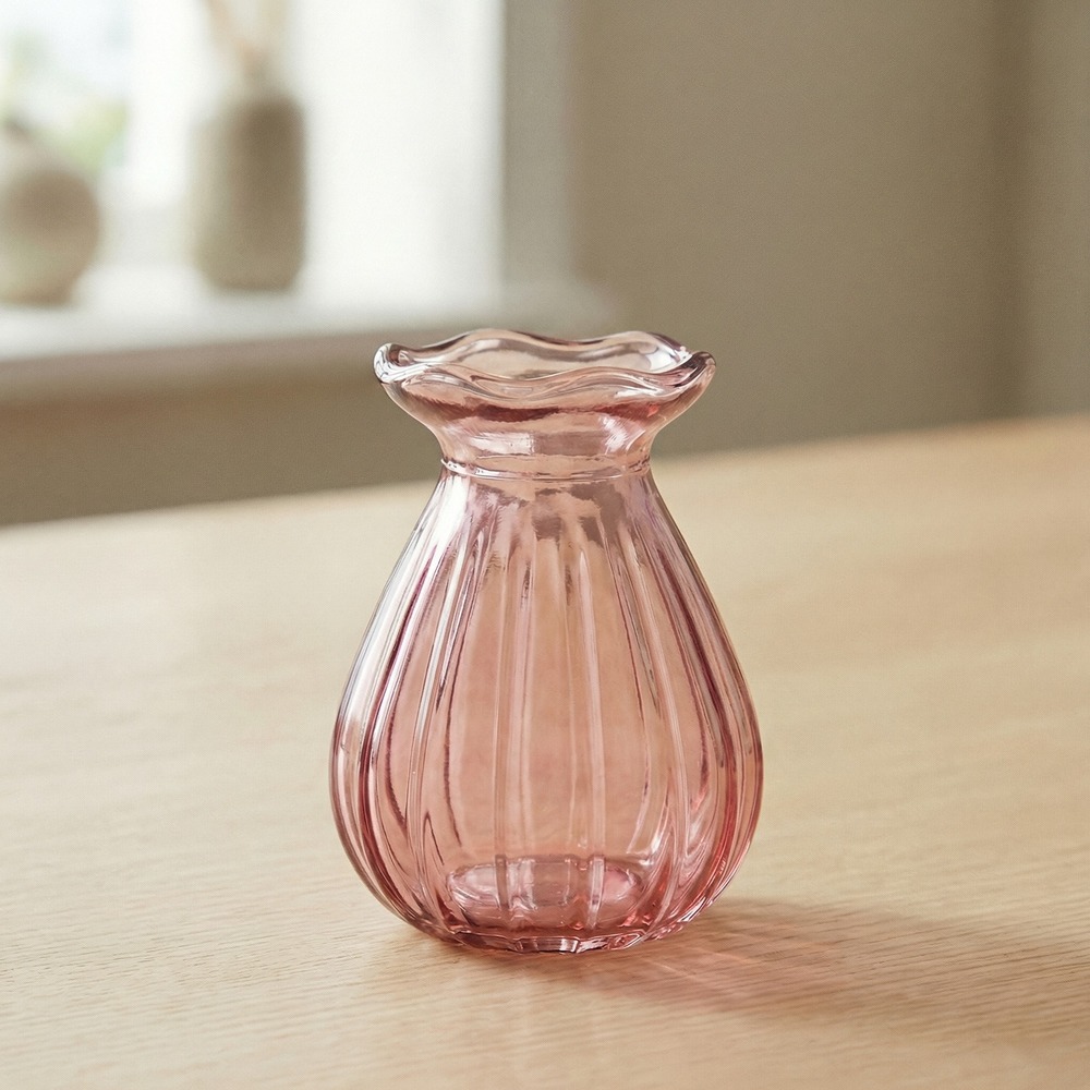 Corolle Mini Glasvase Lyserød - 1 stk (7 x 9 cm) - Temashop