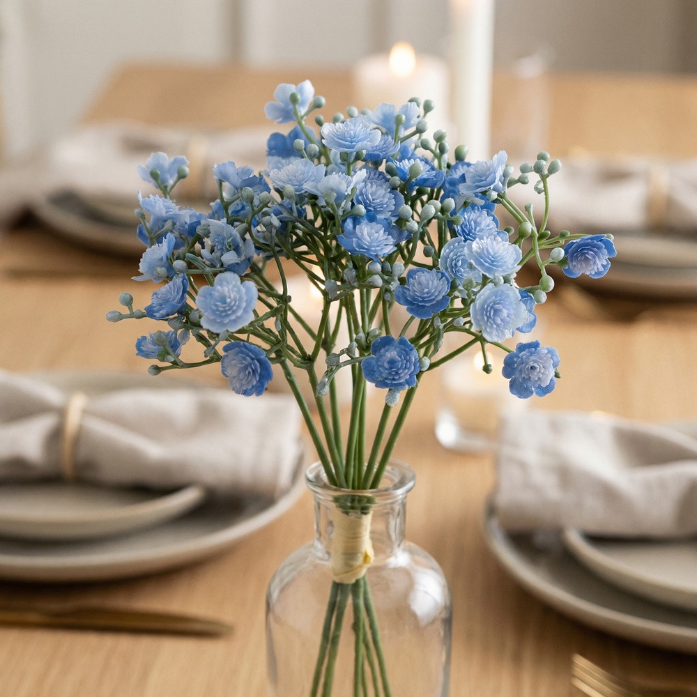 Kunstig Brudeslør Buket Blå - 6 stk (12 x 24 cm) | Blomst Kunstige blomster - Temashop