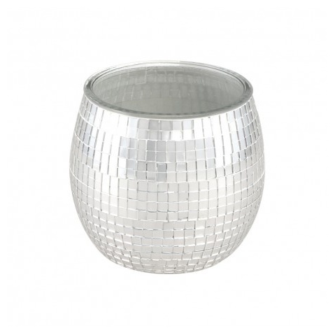 Diskokugle Fyrfadsstage Sølv