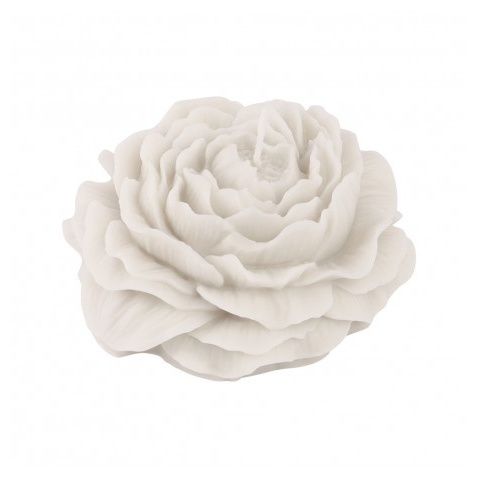 Kameliablomst Stearinlys Hvid - 1 stk (10,3 x 4,2 cm) | Blomst Lys / lysestager - Temashop