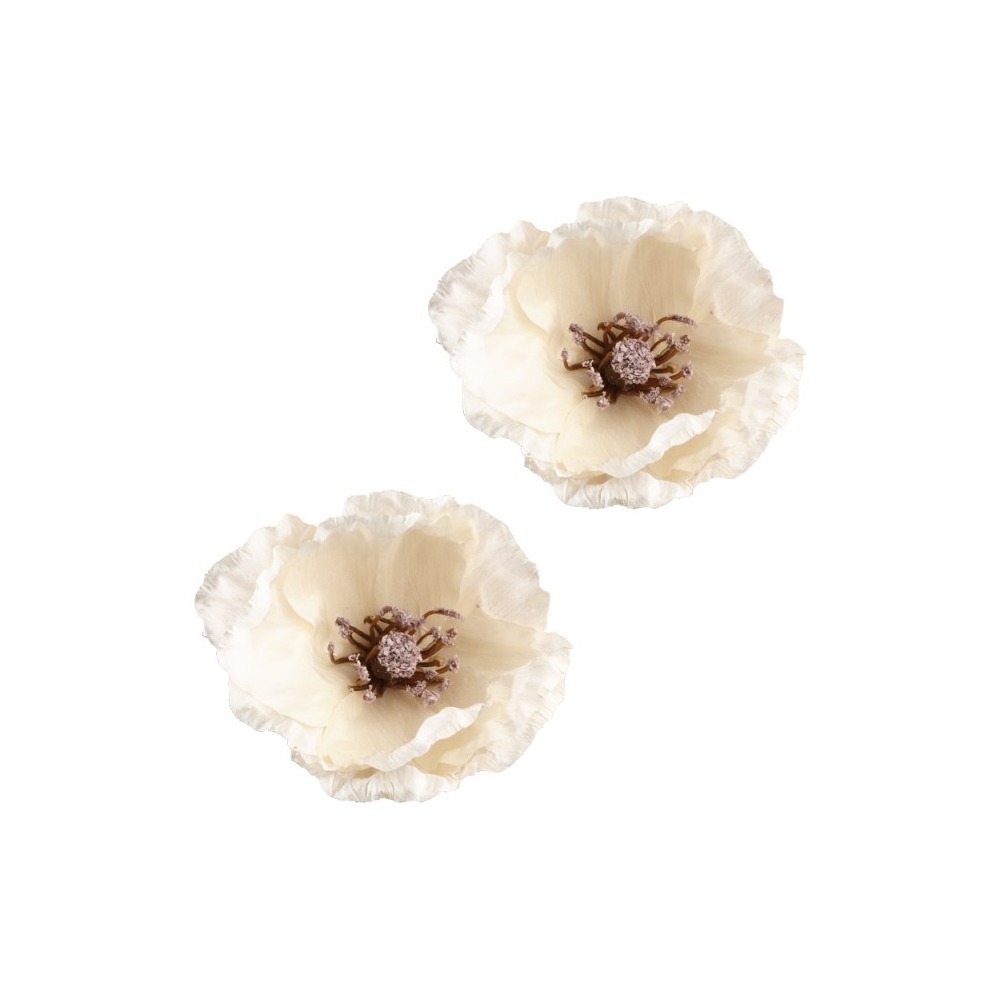 Kunstig Anemone Hvid - 4 stk (Ø 9 x 5,5 cm) | Blomst Kunstige blomster - Temashop