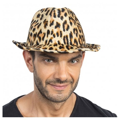 Leopardmønstret Hat (27 x 31 x 14 cm) | Leopard Hat / Hue / Hjelm - Hovedtilbehør - Temashop