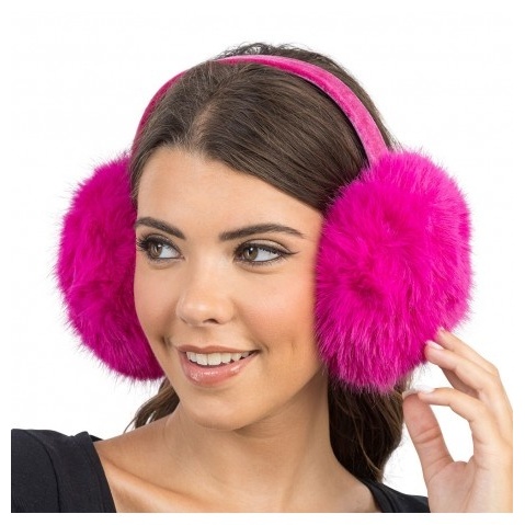 Kunstpels Ørevarmere Fuchsia Pink (20 x 14 x 22 cm) | Pink tema Hat / Hue / Hjelm - Hovedtilbehør - Temashop
