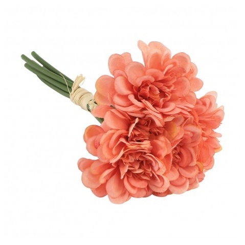 Kunstig Kameliablomst Buket Koral - 6 stk (11 x 23 cm) | Blomst Dekorationsfigurer - Temashop