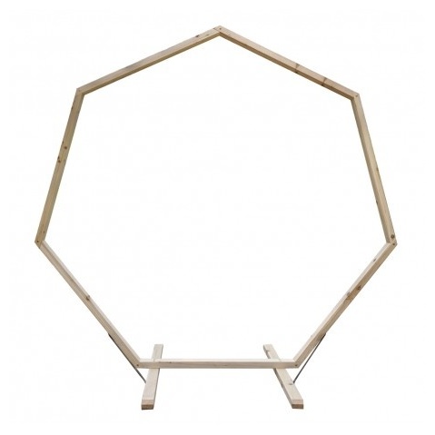 Sekskantet Træ Dekorationsbue 220 cm - 1 stk (220 cm) | Bryllup Dekorationspakker - Temashop
