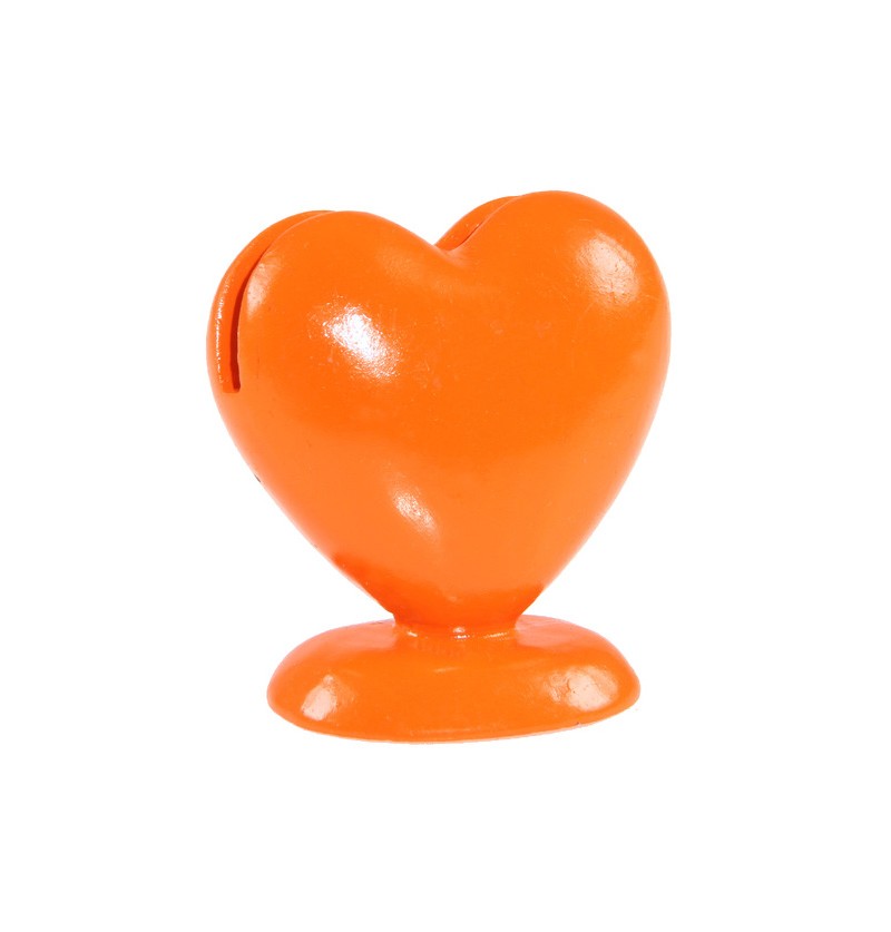 Hjerte Bordkortholder Orange - 8 stk | Orange tema Bordnumre / bordkort / holdere - Temashop