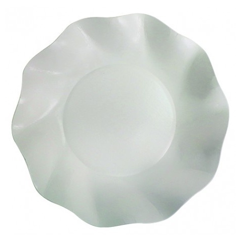 Bølgede Dessert Paptallerkener Hvid - 50 stk (18,5 cm) | Hvidt tema Tallerkner - Temashop