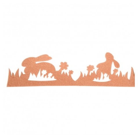 Filt Kanin Dekorationsbånd Brun - 1 stk (200 x 7 cm) | Kanin Påskepynt - Temashop