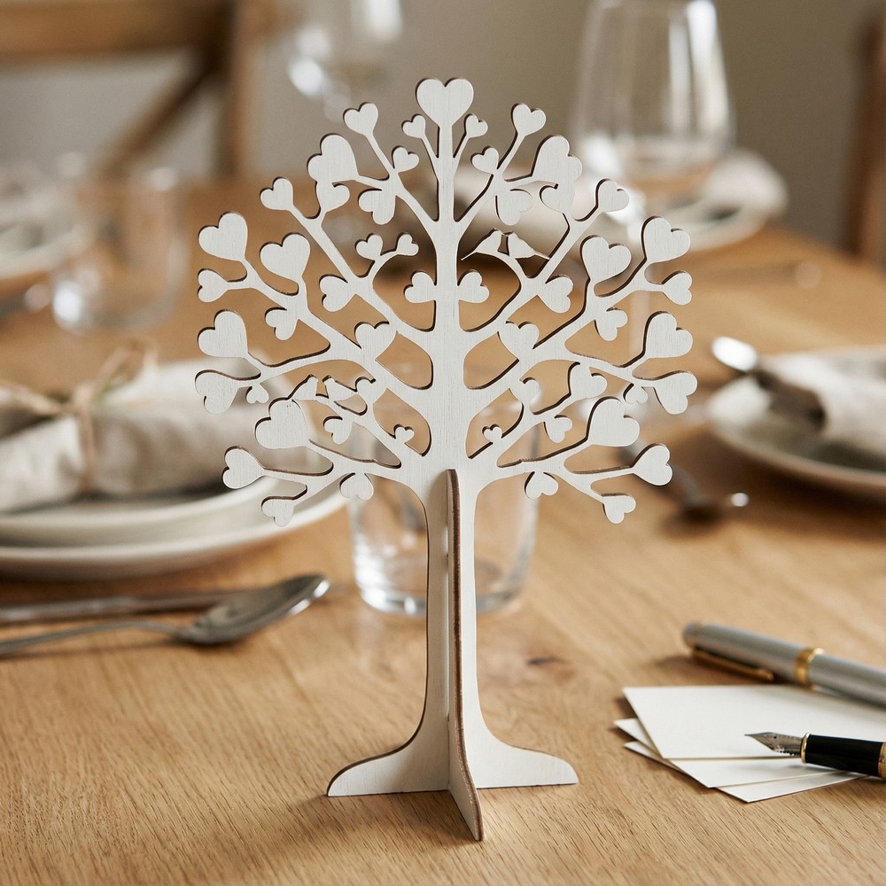 Hjerte Ønsketræ Hvid - 1 stk (30 cm) | Bryllup Centerpieces - Temashop