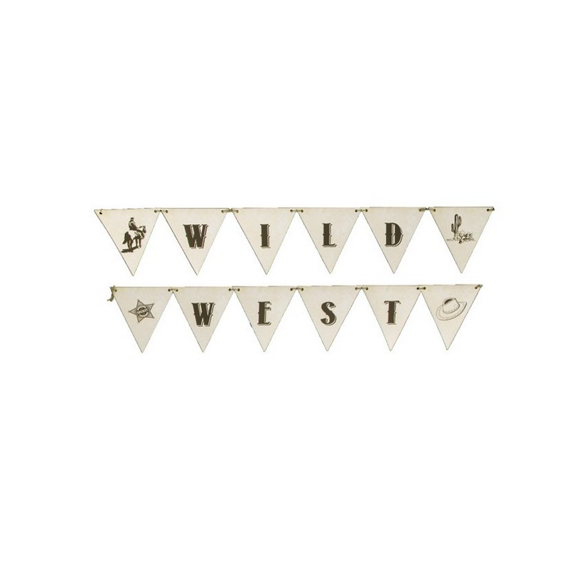 Wild West Vimpelguirlande - 1 stk (4 m) | Det vilde vesten Guirlander - Temashop