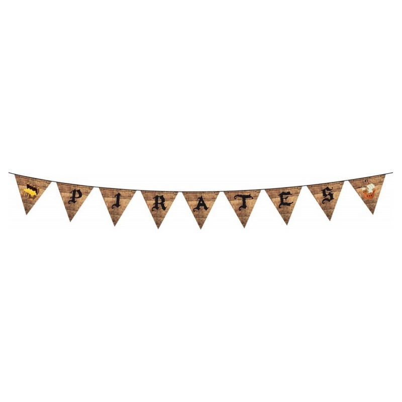 Pirat Vimpelguirlande - 1 stk (4 m) | Pirat Guirlander - Temashop
