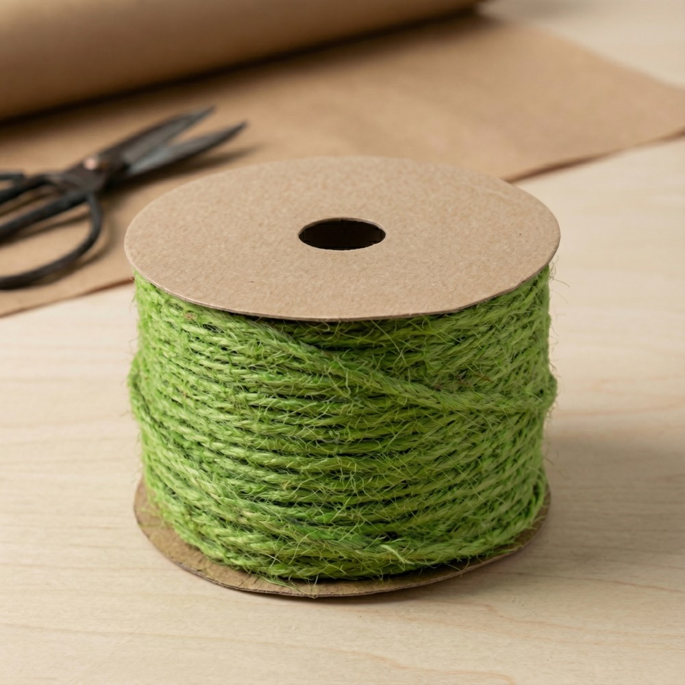 Jutesnor Limegrøn - 1 rulle (1,5 mm x 20 m) | Grønt tema Bånd - Temashop
