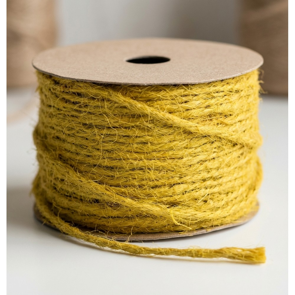 Jutesnor Gul - 1 rulle (1,5 mm x 20 m) | Gul tema Bånd - Temashop