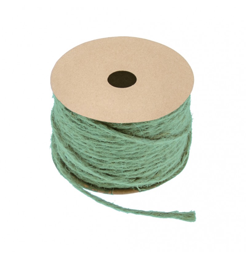 Jutesnor Pastelgrøn - 1 rulle (1,5 mm x 20 m) | Pastel Bånd - Temashop