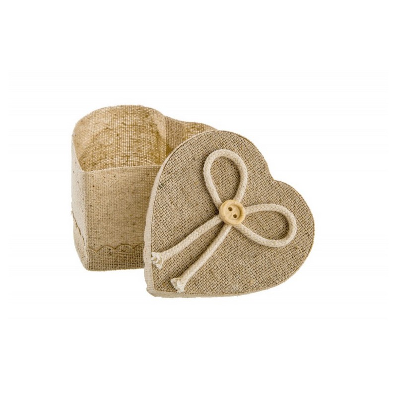 Hjerteæsker Natur - 4 stk (6 x 6 x 4,5 cm) | Kærlighed Æsker - Temashop