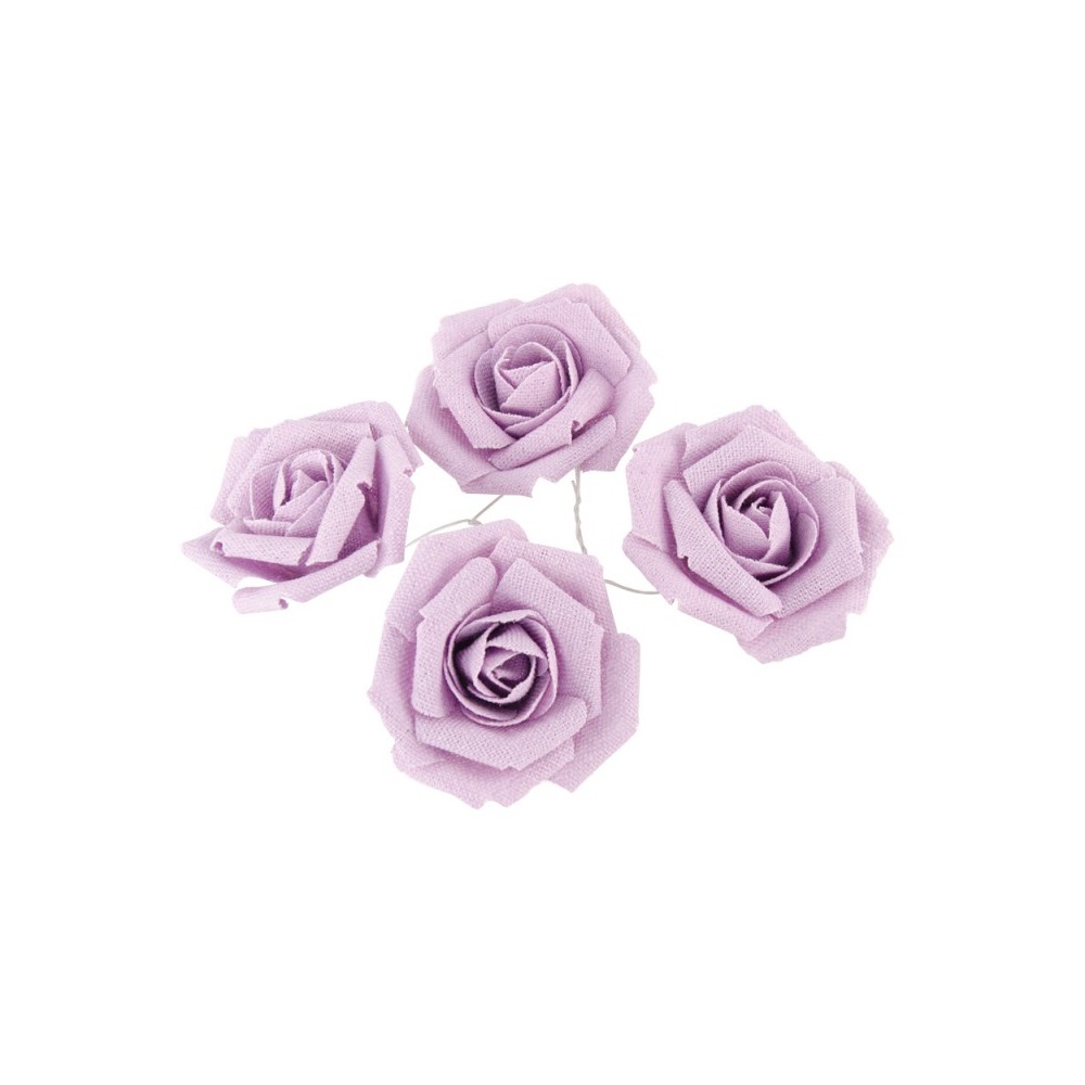 Kunstige Roser Lilla - 4 stk (5,5 cm) | Blomst Kunstige blomster - Temashop