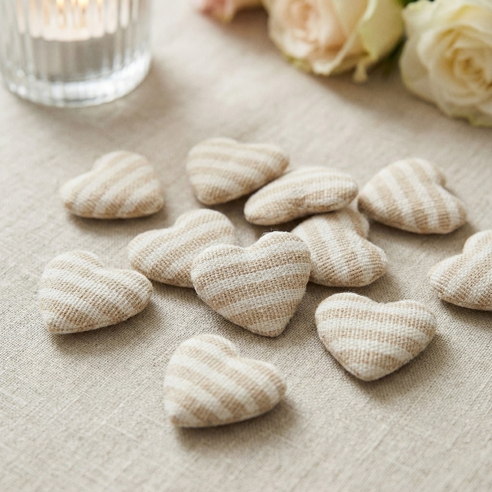 Stribet Hjerte Konfetti - 6 stk (2,6 x 2,6 cm) - Temashop