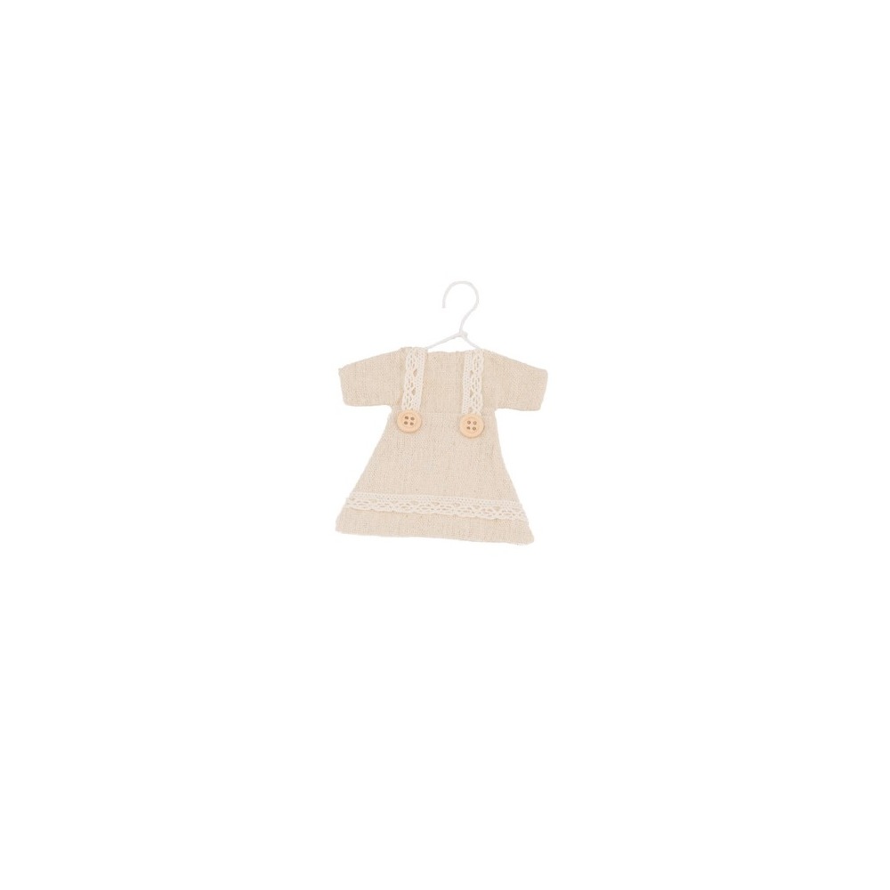 Kjoleophæng I Hør Beige - 4 stk (10 x 13 cm) - Temashop