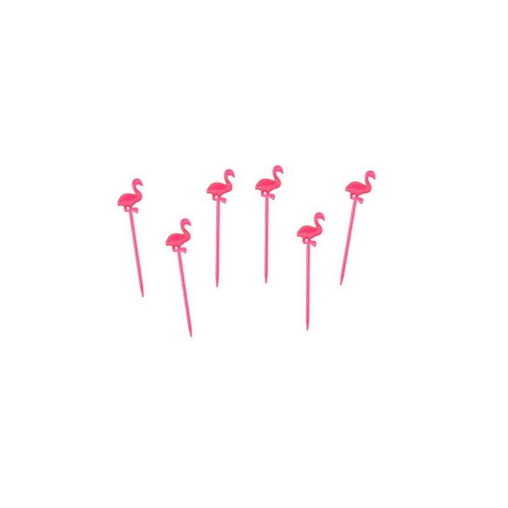 Flamingo Madpinde - 20 stk (8 cm) | Flamingo Kagepinde - Temashop