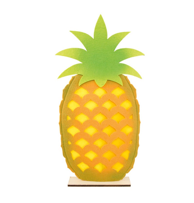 Stor Filt Ananas Dekoration - 1 stk (27 x 7 x 54,5 cm) | Frugt 3D dekoration - Temashop