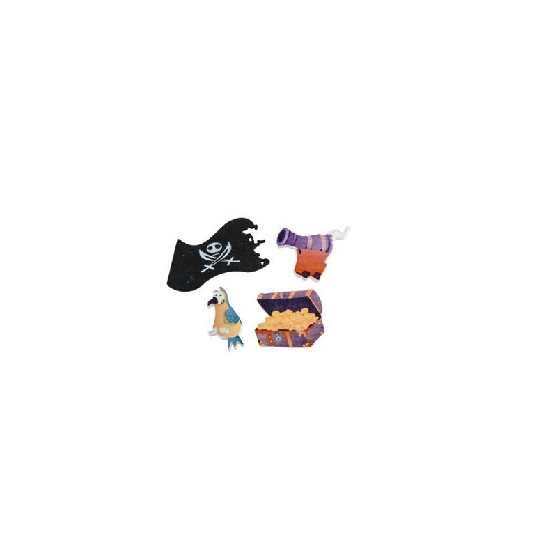 Pirat Trækonfetti - 16 stk | Pirat Konfetti - Temashop