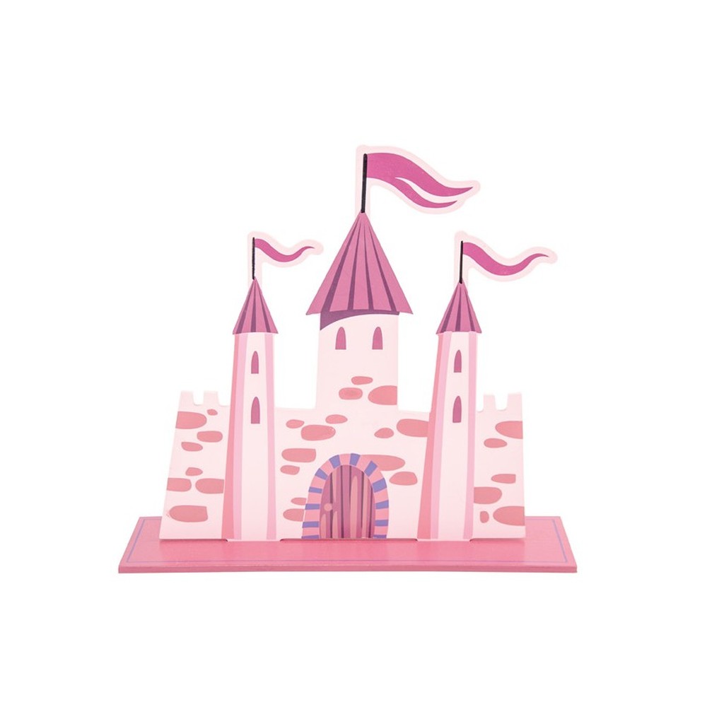 Prinsesseslot Borddekoration Lyserød - 1 stk (25 x 29 cm) | Prinsesse Centerpieces - Temashop