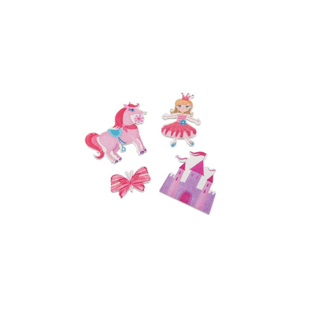 Prinsesse Trækonfetti Lyserød - 16 stk | Prinsesse Konfetti - Temashop