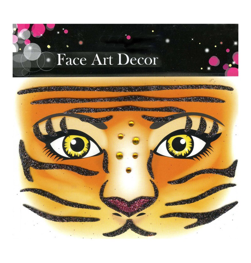 Selvklæbende Tiger Ansigtssmykke | Tiger Sminke / Makeup - Makeup / Negle - Temashop