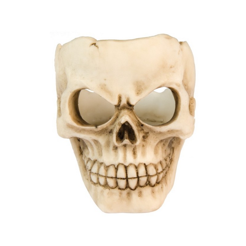 Skeletkranie Fyrfadsstage - 1 stk (6 cm) | Skelet Lysestager - Temashop