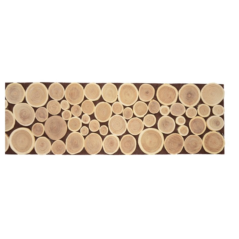 Træskiver Aflang Borddekoration - 1 stk (80 x 15 cm) | Natur tema Centerpieces - Temashop