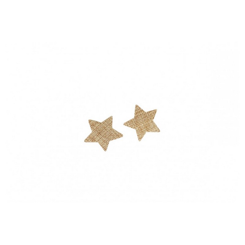 Jutestjerner Natur - 12 stk (3 cm) | Julepynt Konfetti - Temashop