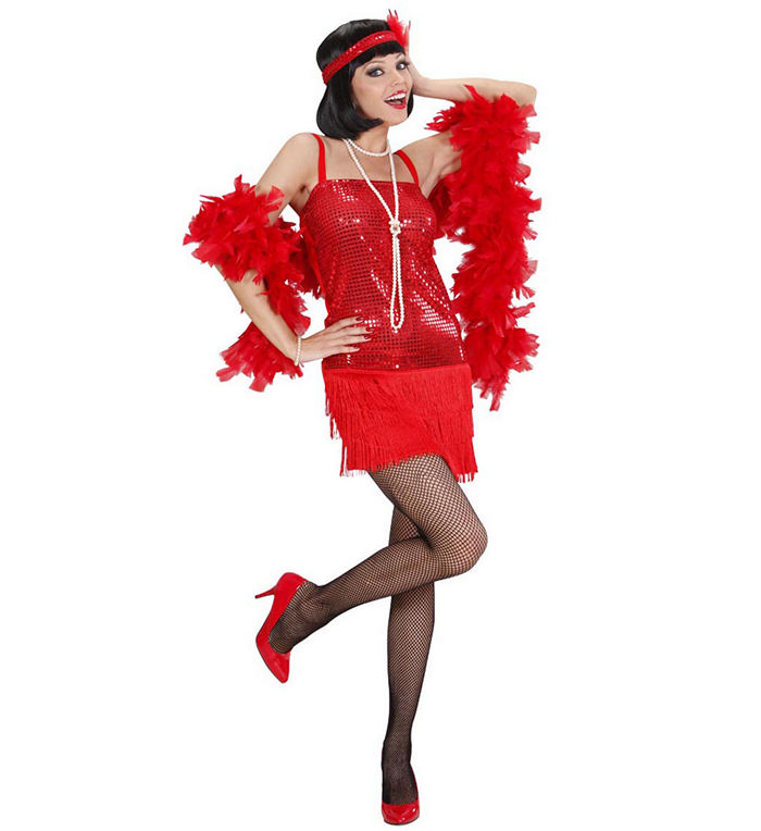 Charleston Darling Rød Kostume - Årtier kostume til voksne i størrelserne S-L | 20'erne Gangster kostume til kvinder - Temashop
